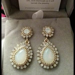 Amy O Bridal 18kt Rose Gold Opal Drop Earrings